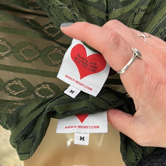 Omighty sheer mesh lace long sleeve crop top skirt two piece party duo - Picture 6 of 6